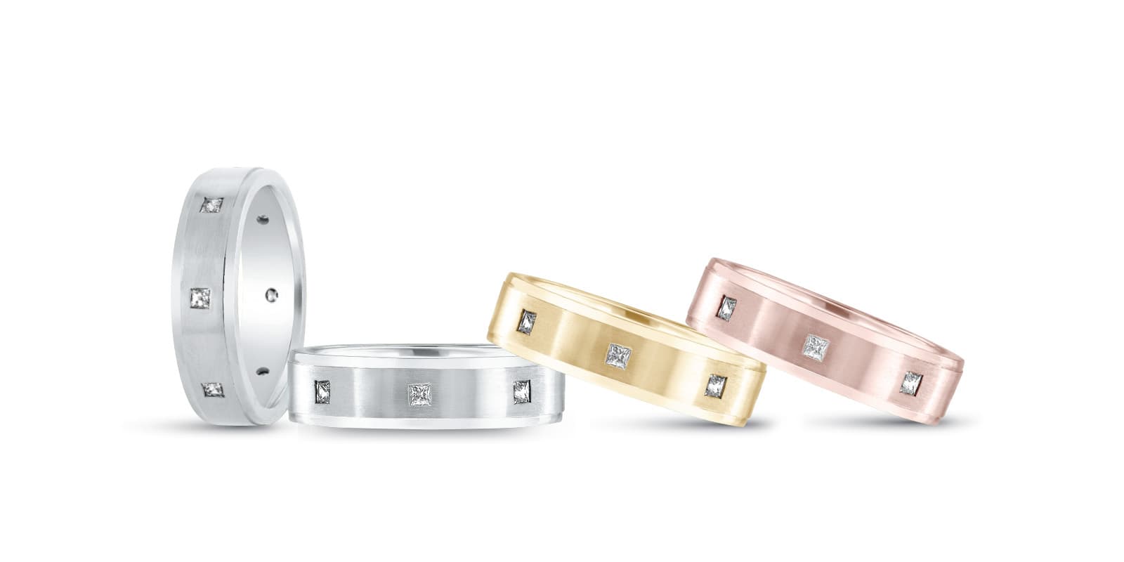 6Mm Heavy Wt Mens Band W/Dia (0.4 ct. tw.) — White Gold