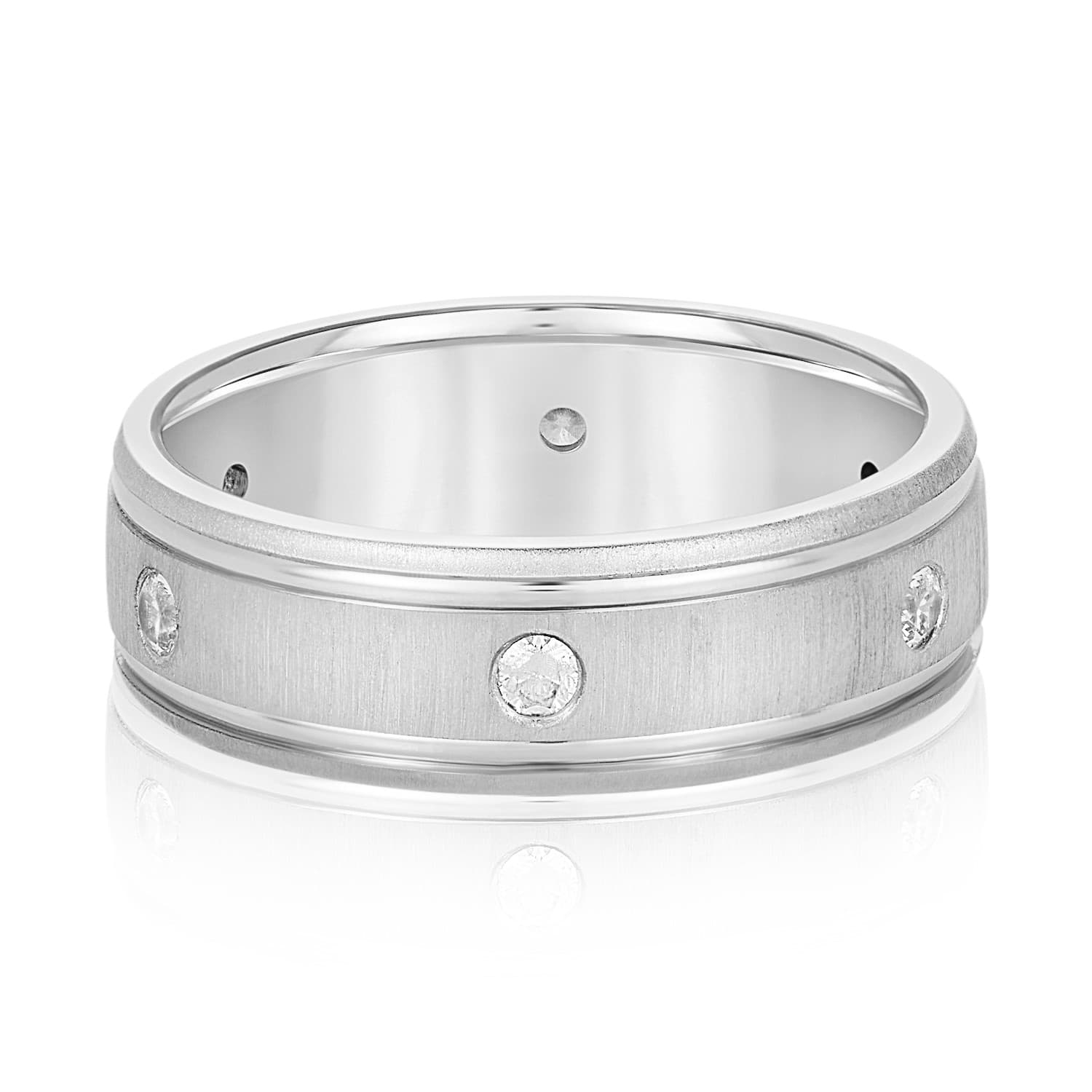 6Mm Heavy Wt Mens Band W/Dia — TT (0.3 ct. tw.) — View 1
