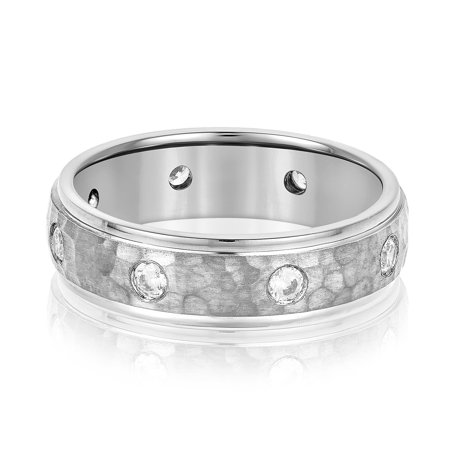 6Mm Heavy Wt Mens Band W/Dia (0.48 ct. tw.) — View 1