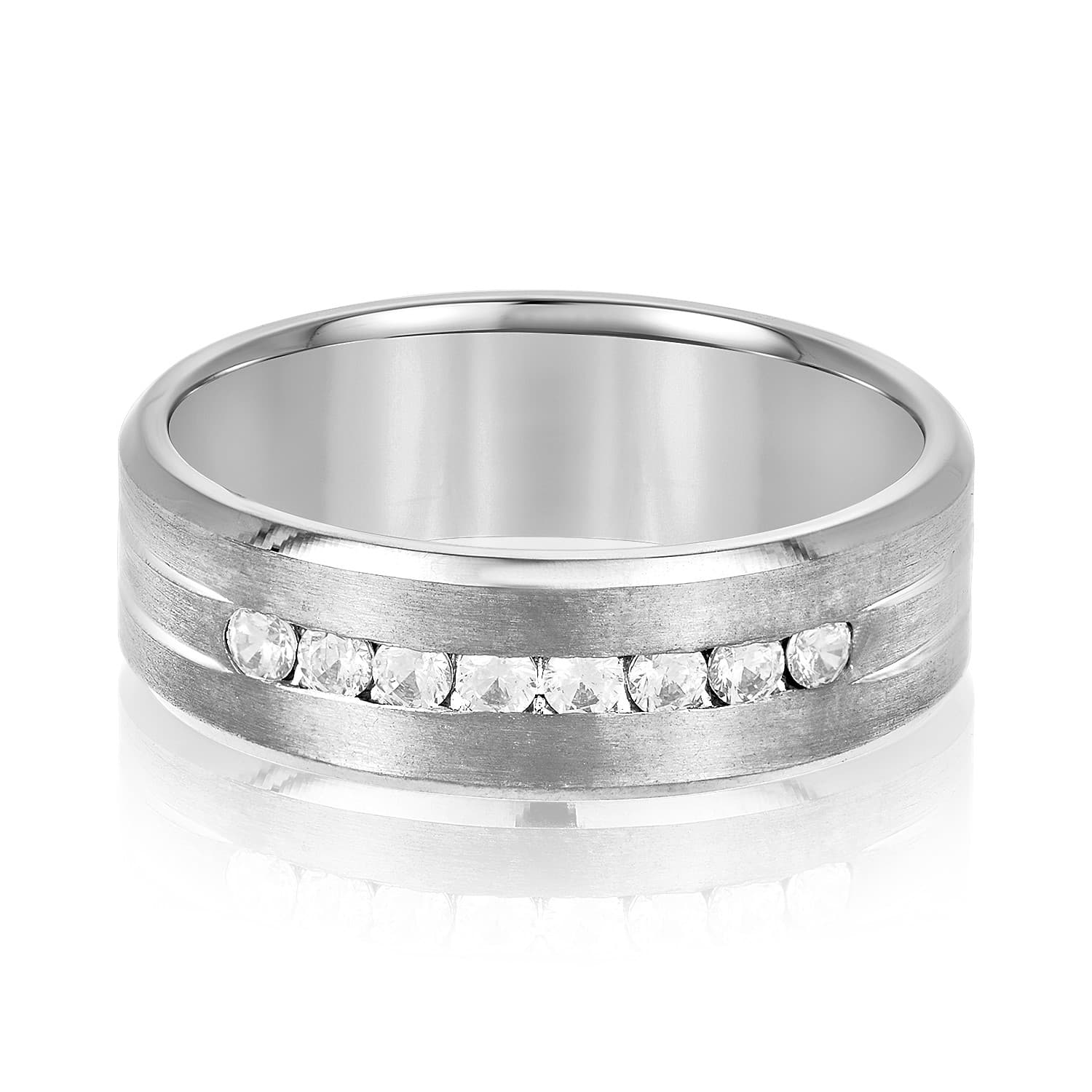 7Mm Heavy Wt Mens Band W/Dia (1/3 ct. tw.) — View 1