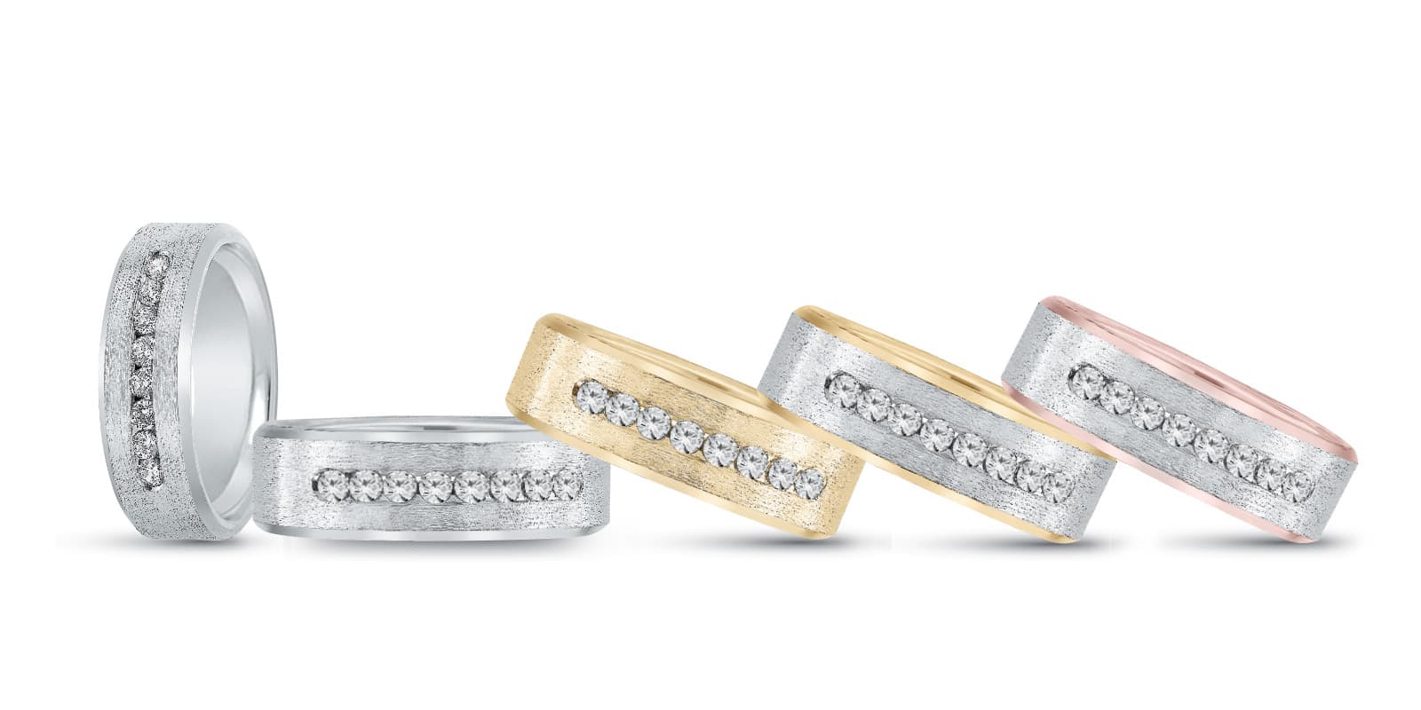 7Mm Heavy Wt Mens Band W/Dia — 7MM (1/3 ct. tw.) — White Gold