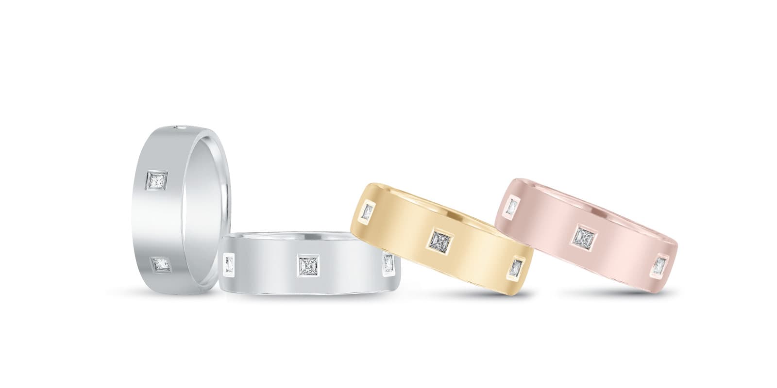 7Mm Heavy Wt Mens Band W/Dia (0.3 ct. tw.) — White Gold
