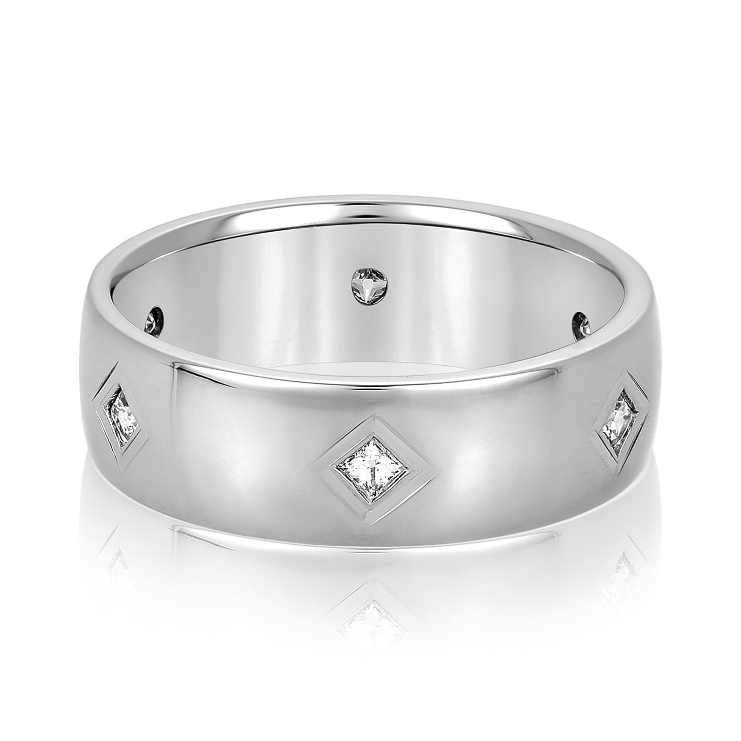 7Mm Heavy Wt Mens Band W/Dia (0.2 ct. tw.) — View 1