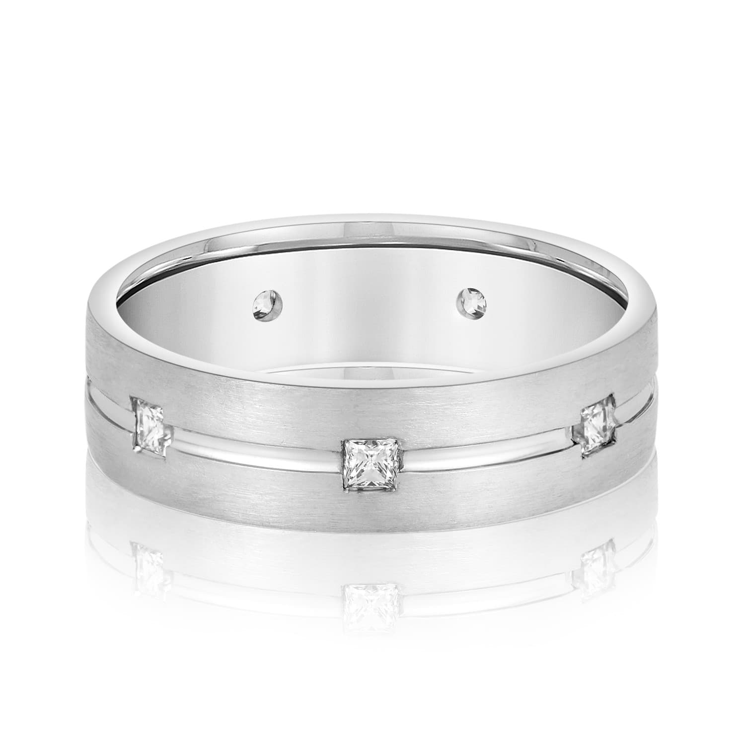 6Mm Heavy Wt Mens Band W/Dia (0.53 ct. tw.) — View 1