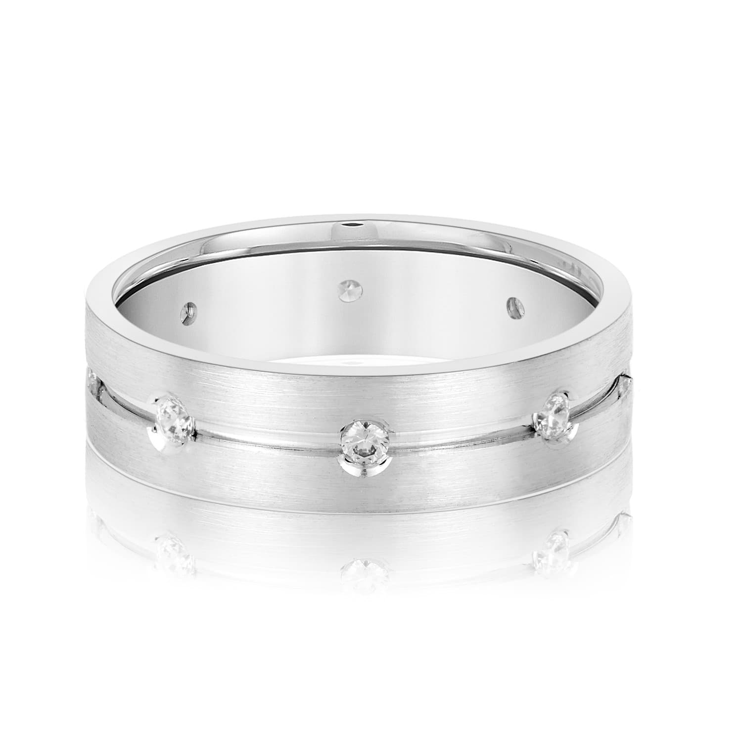 6Mm Heavy Wt Mens Band W/Dia (1/4 ct. tw.) — View 1