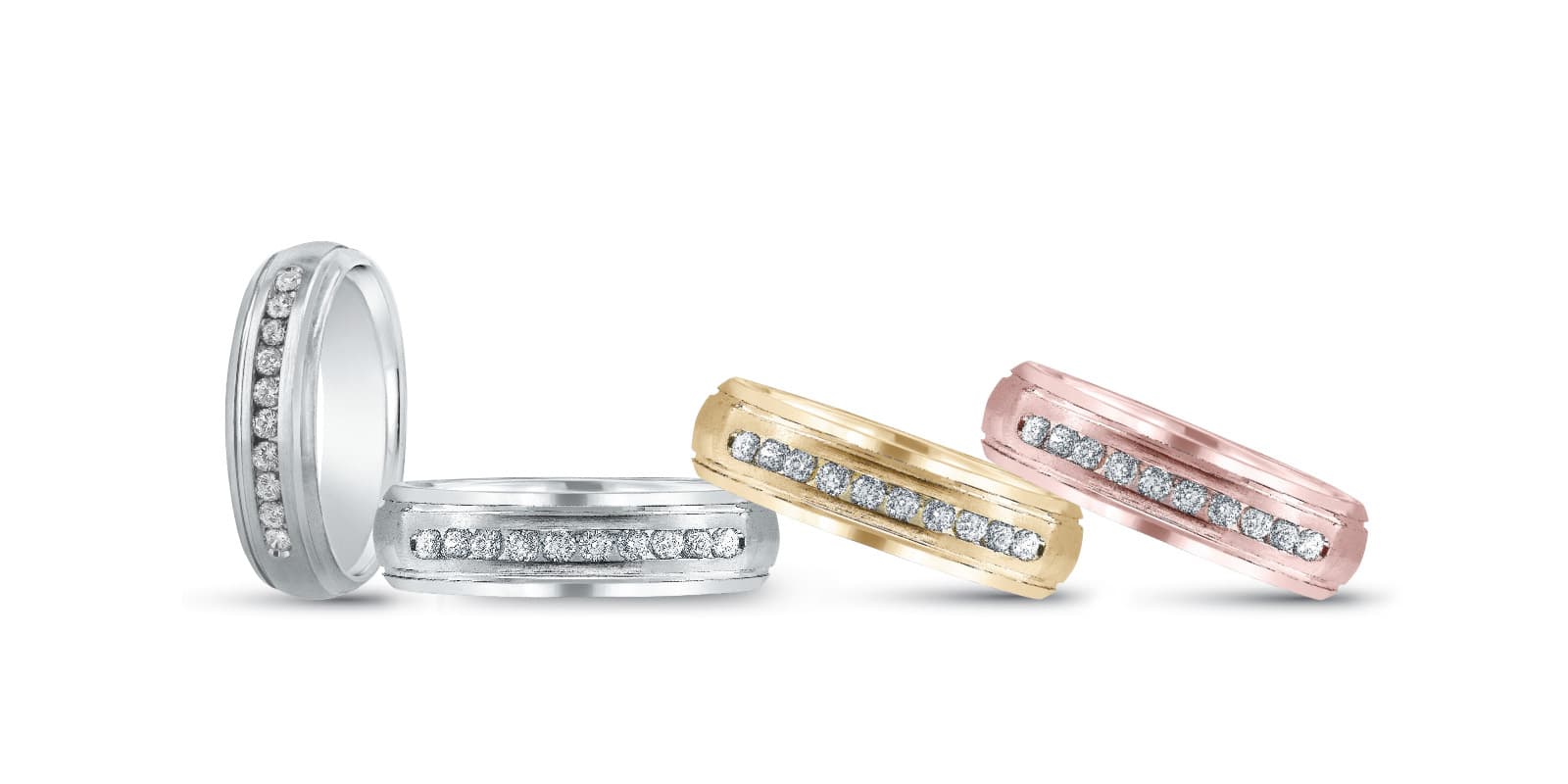 6Mm Heavy Wt Mens Band W/Dia (0.3 ct. tw.) — White Gold