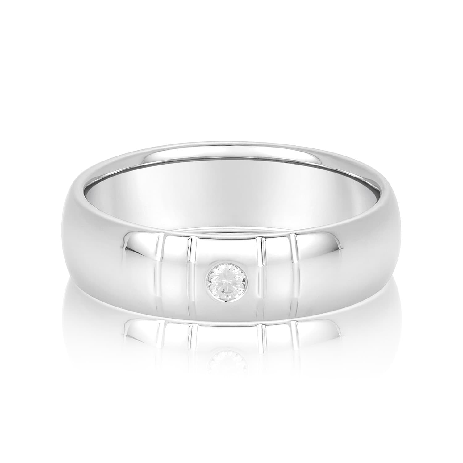6Mm Heavy Wt Mens Band W/Dia (0.07 ct. tw.) — View 1