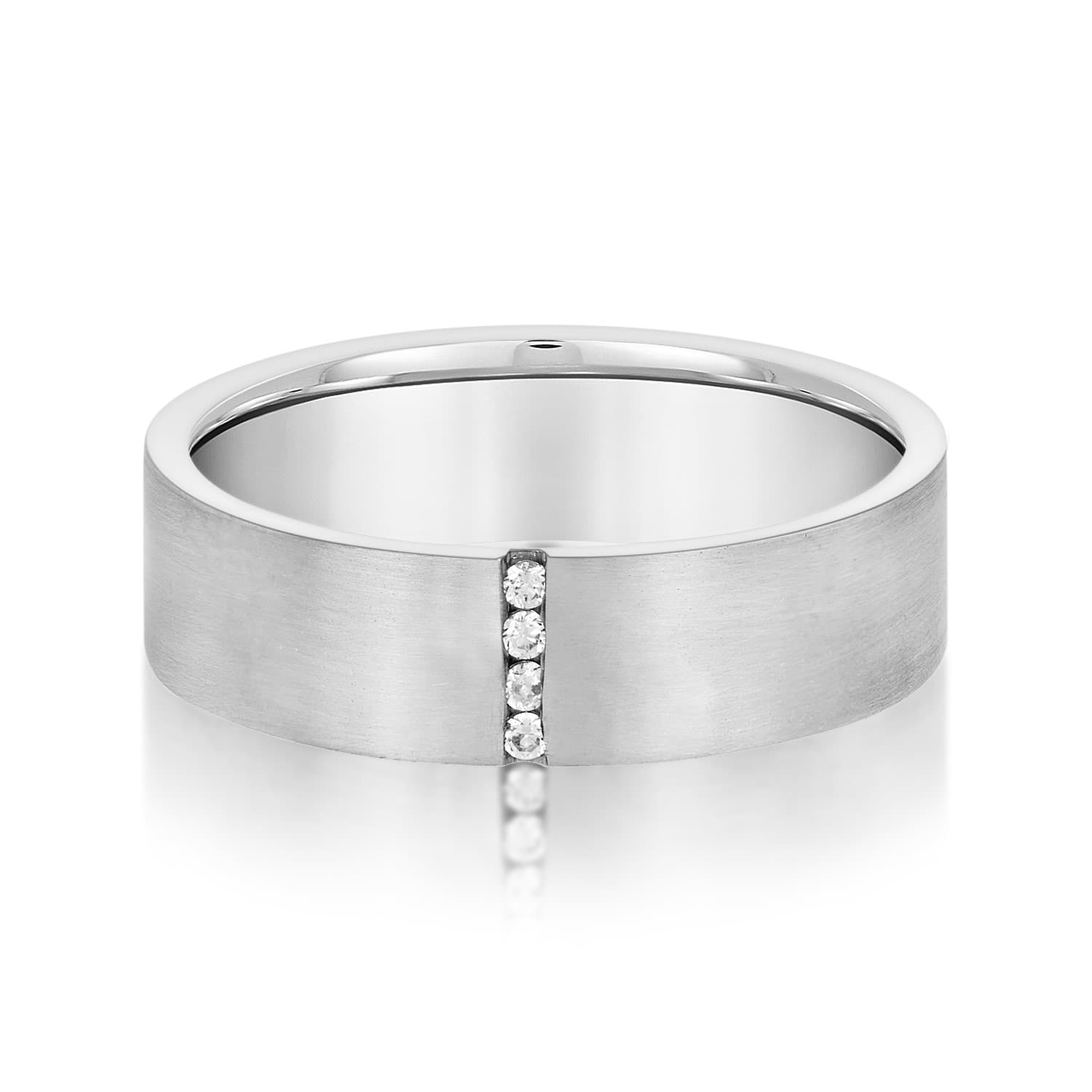 6Mm Heavy Wt Mens Band W/Dia (0.04 ct. tw.) — View 1