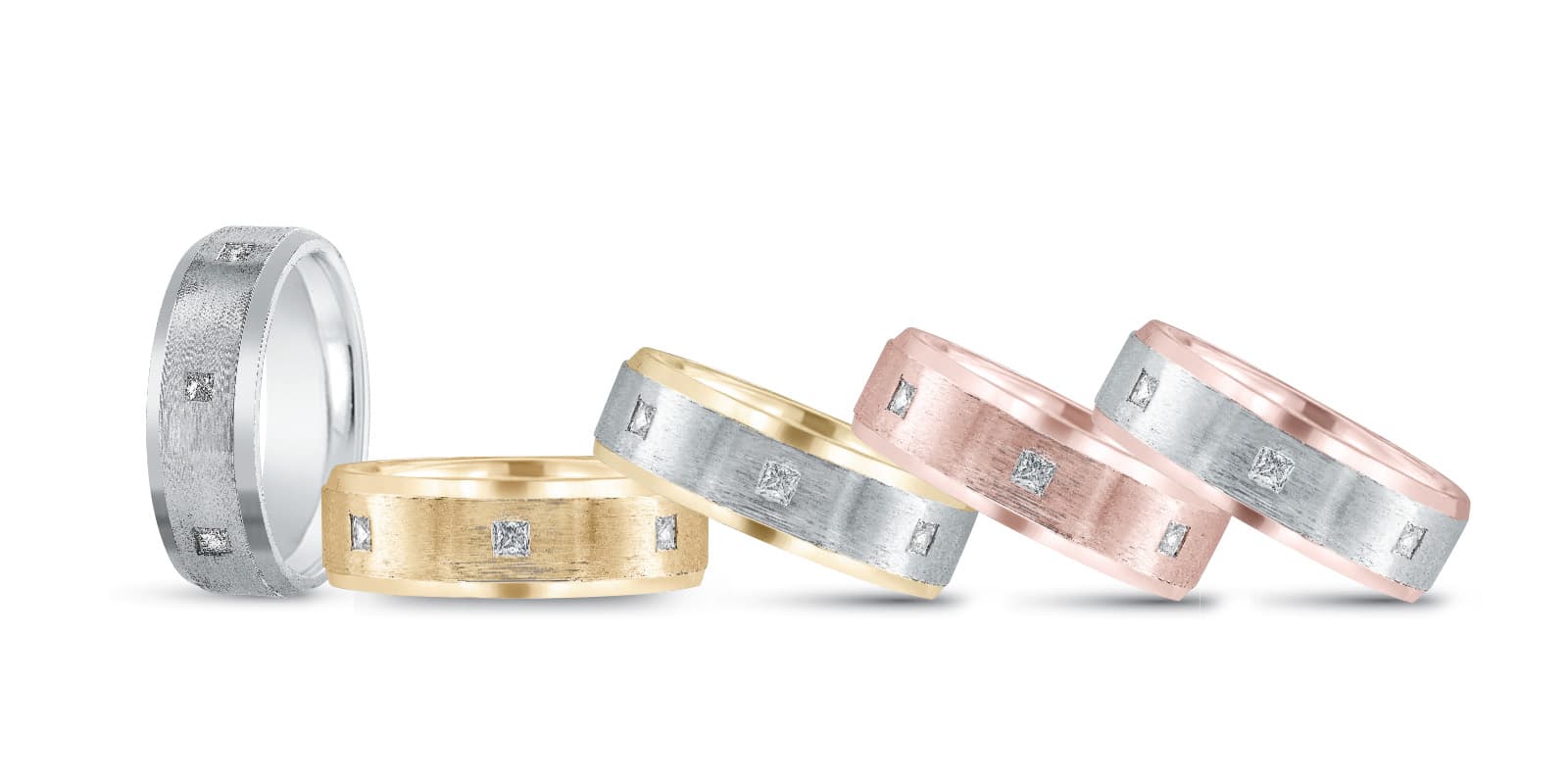 7Mm Heavy Wt Mens Band W/Dia — TT (0.53 ct. tw.) — White Gold