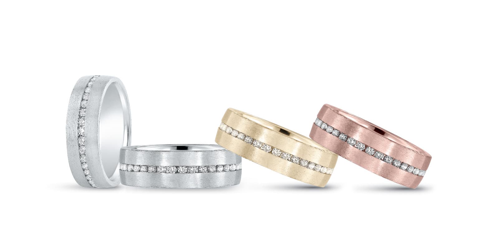 7Mm Heavy Wt Mens Band W/Dia (3/4 ct. tw.) — White Gold
