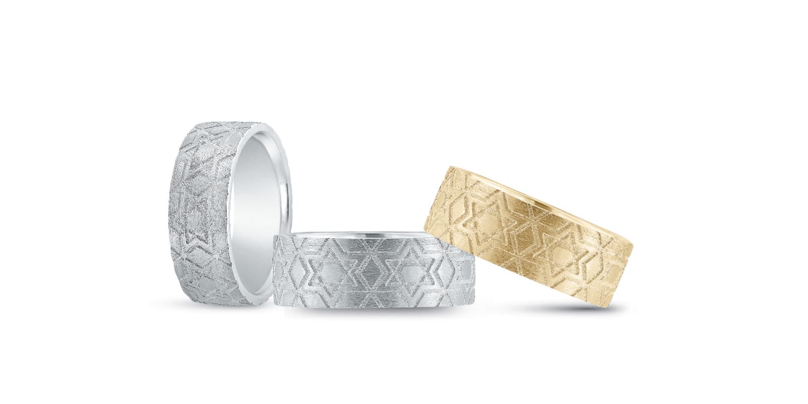 Heavy Wt Mens Band — White Gold