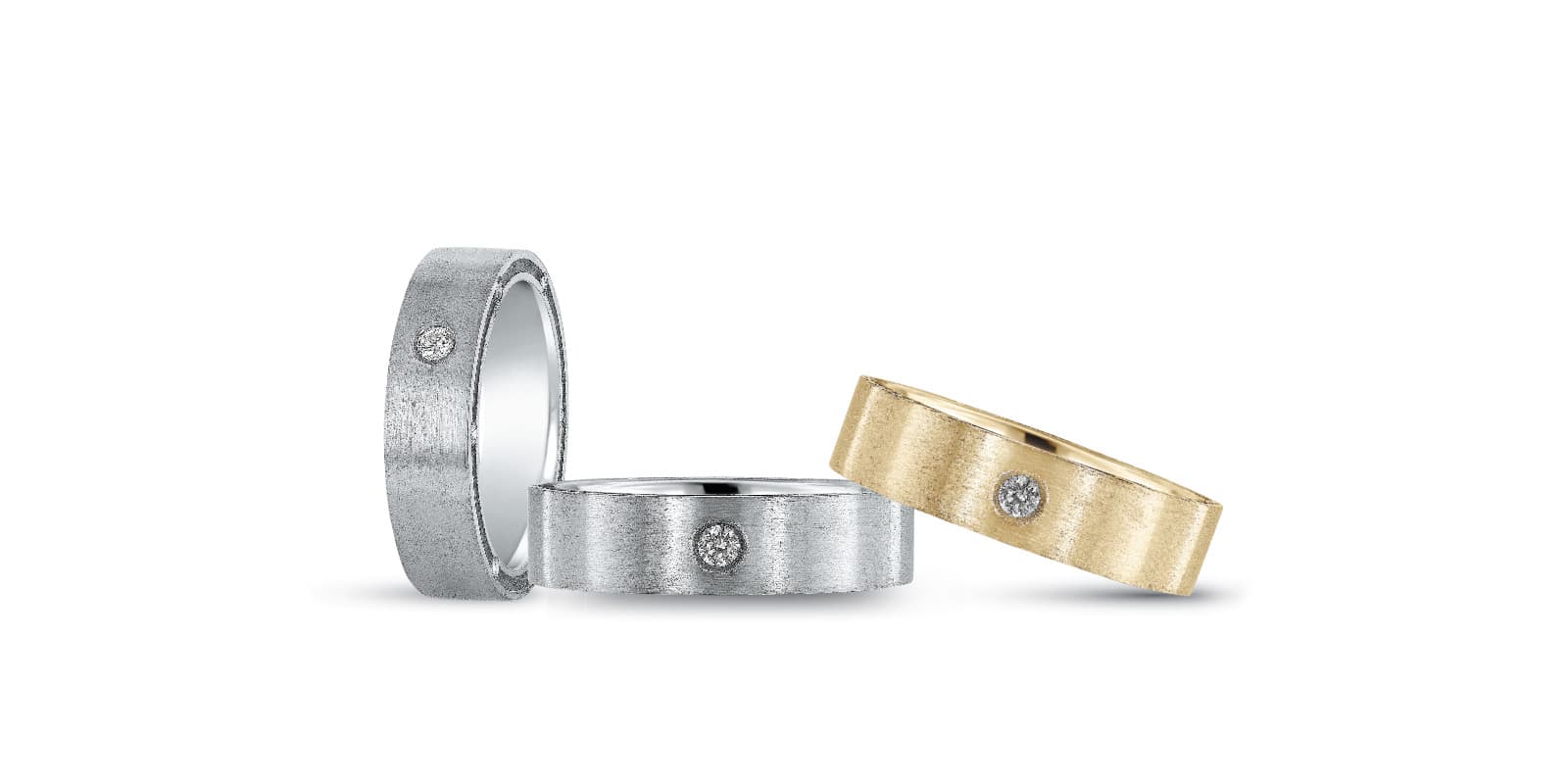 Breakdown-Heavy Wt Mens Band W/Dia (1/8 ct. tw.) — White Gold