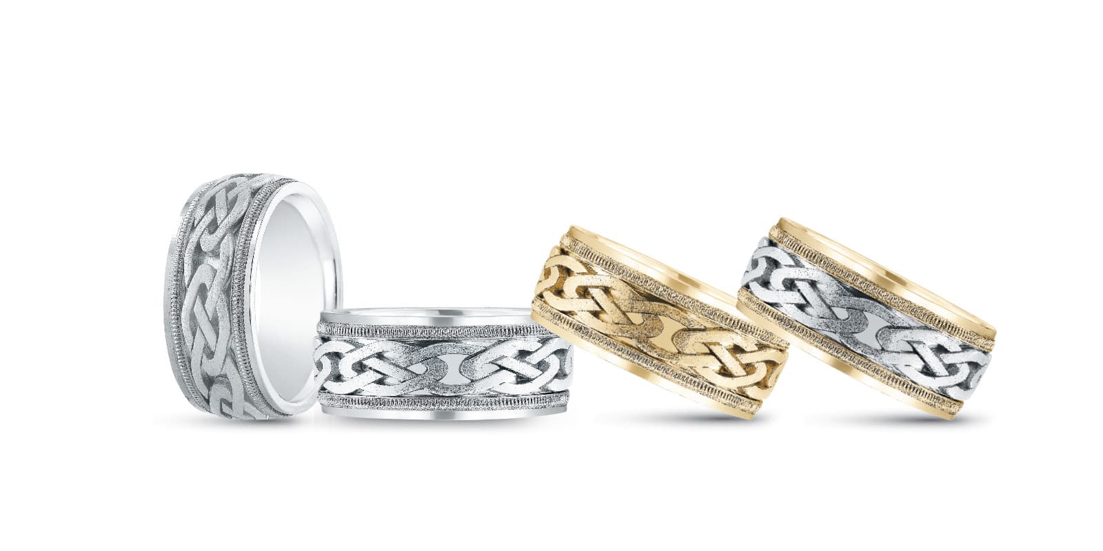 9Mm Heavy Wt Mens Band — TT — White Gold