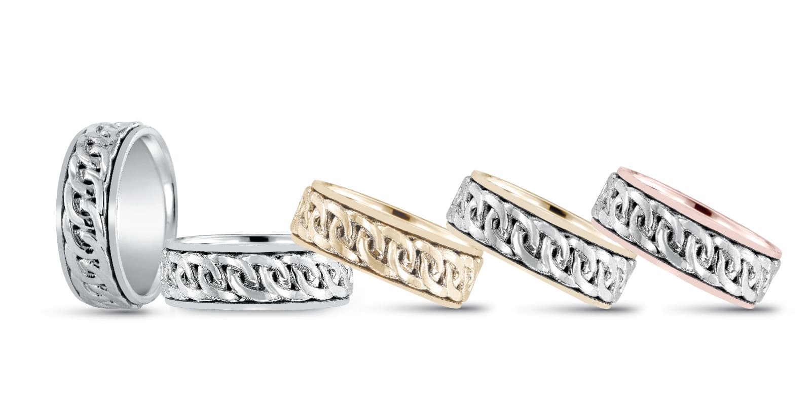 8Mm Heavy Wt Mens Band — 8MM — White Gold