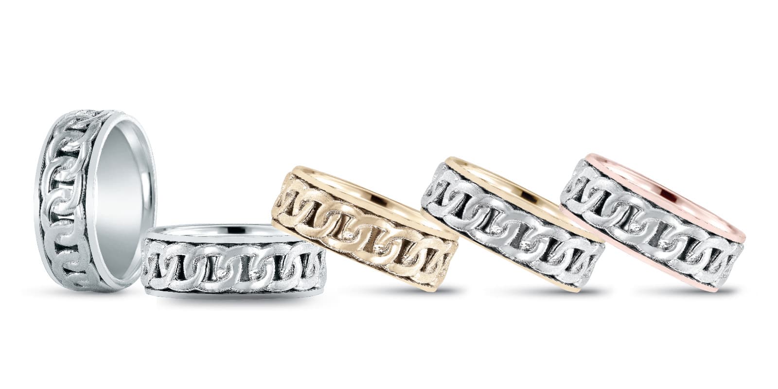 8Mm Heavy Wt Mens Band — 8MM — White Gold