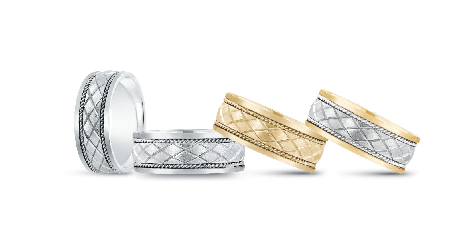 8Mm Heavy Wt Mens Band — TT — White Gold