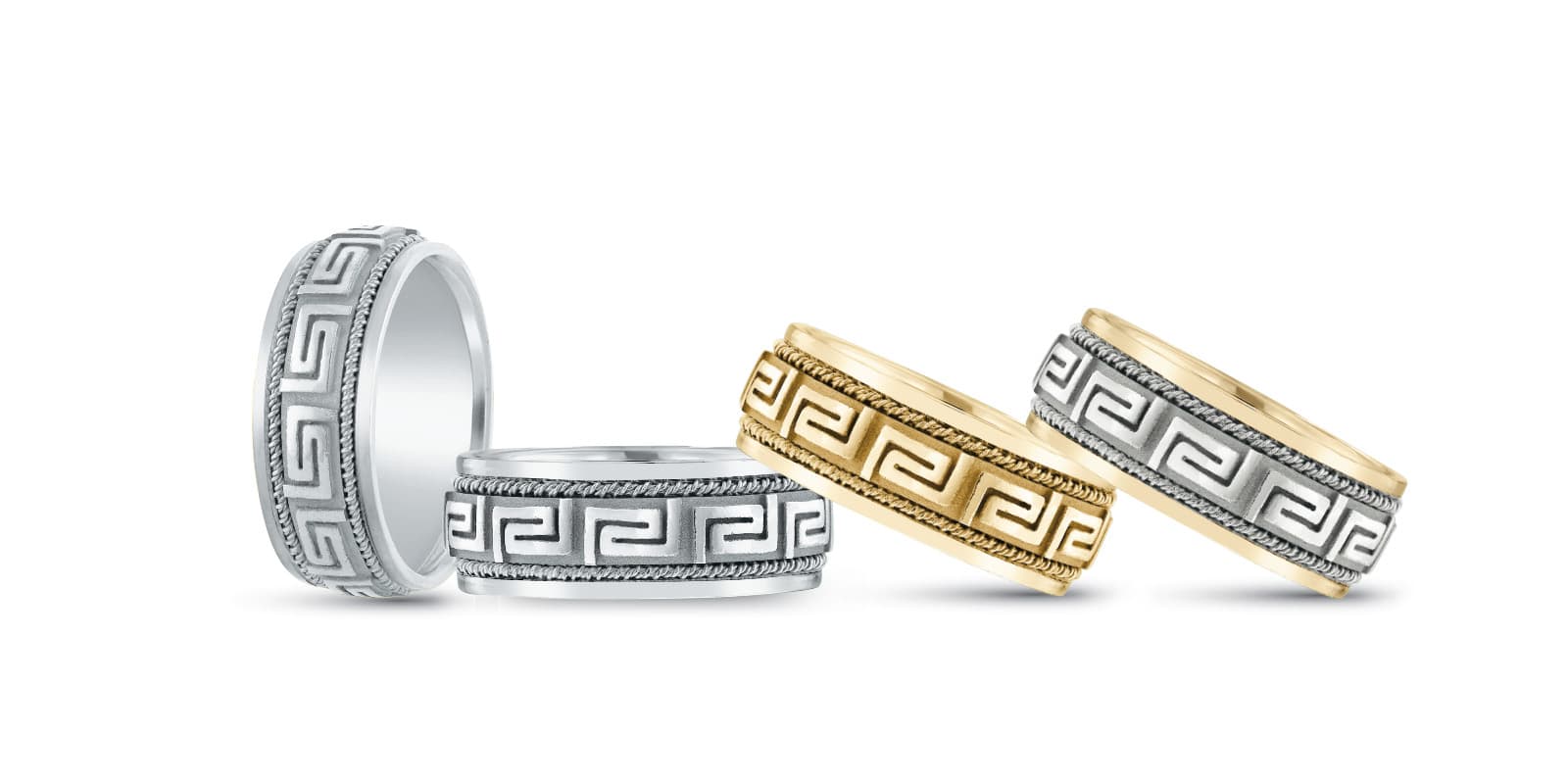 8Mm Heavy Wt Mens Band — TT — White Gold