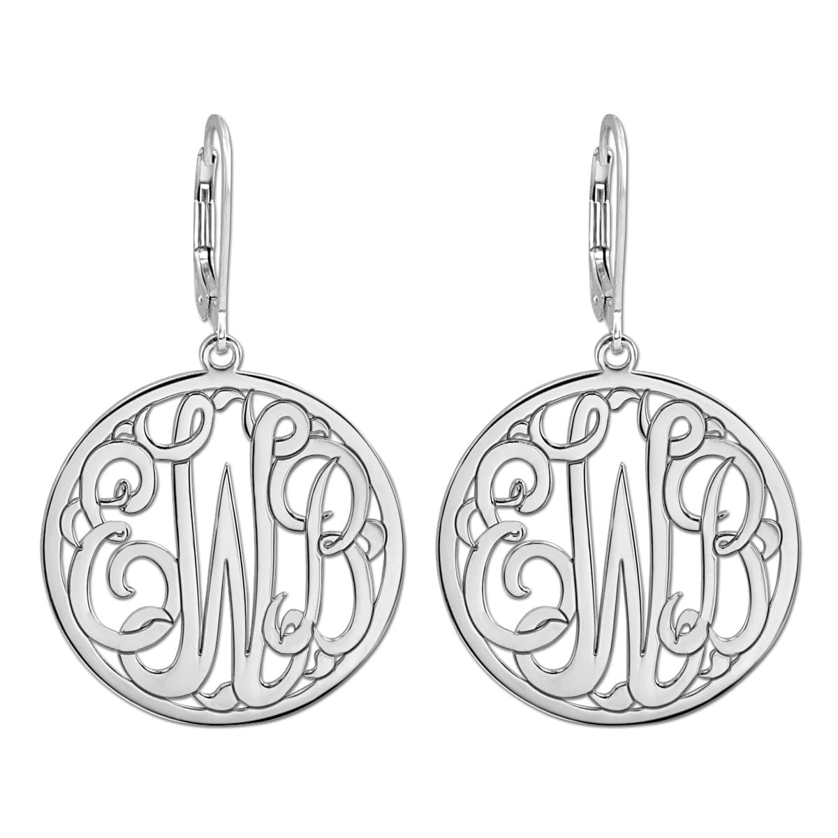 25 mm Monogram Lever Back Earring — View 1