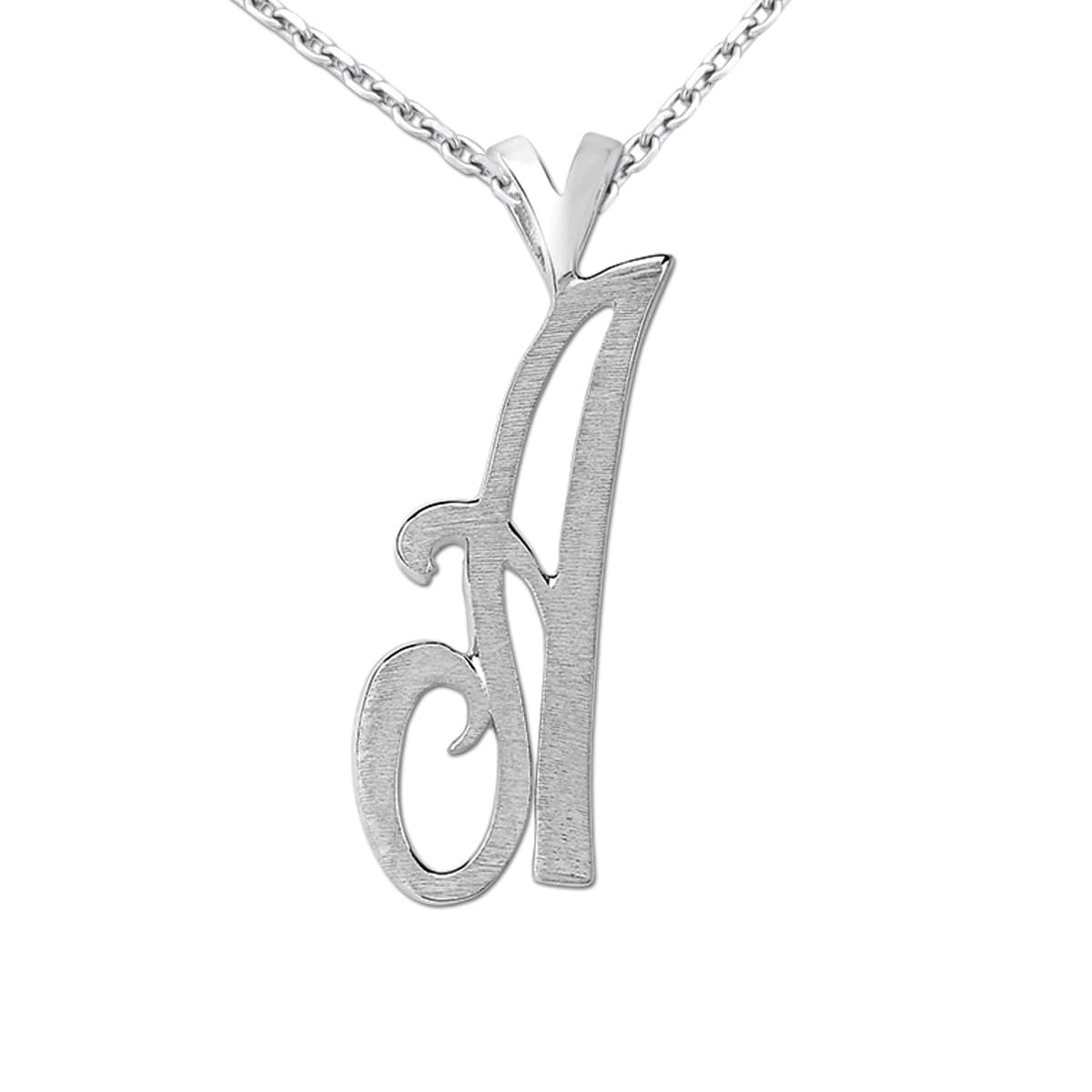 Personalized Initial Pendant Necklace — White Gold
