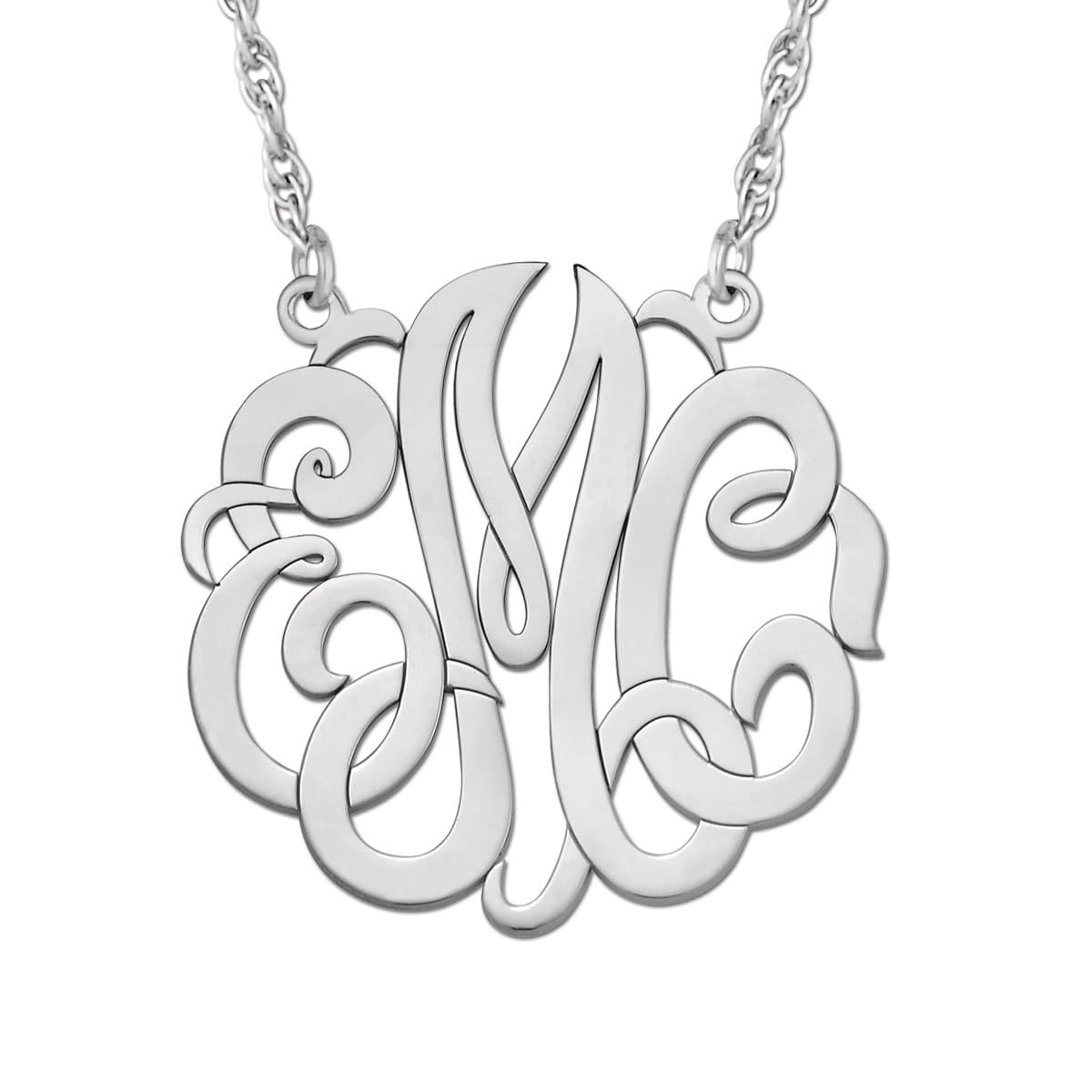 40mm 3 Letter Monogram Necklace — 40 MM — View 1