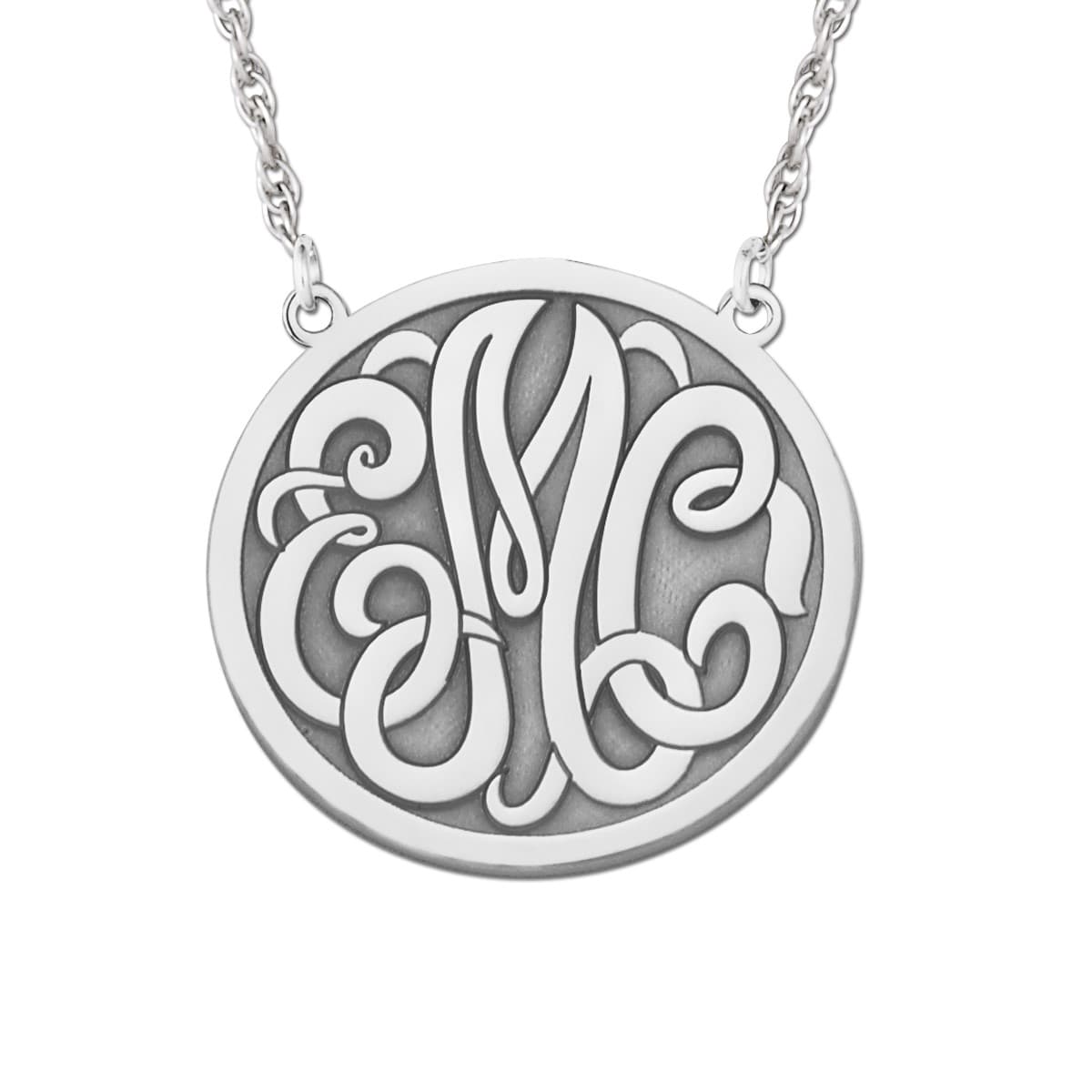 Personalized Monogram Necklace — 15 MM — View 1