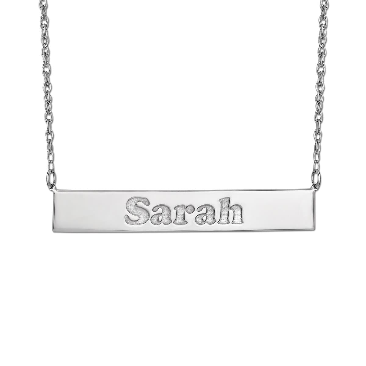 40 mm X 7 mm Bar Pendant — White Gold