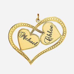 Personalized Interlocking Hearts Necklace — View 1