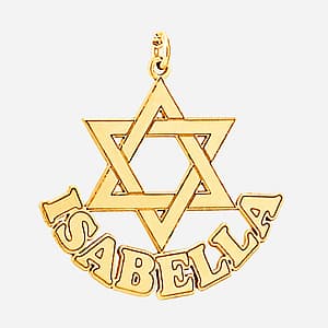 Star Of David with Name In Botto — View 1
