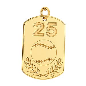 Baseball with Number Tag — View 1