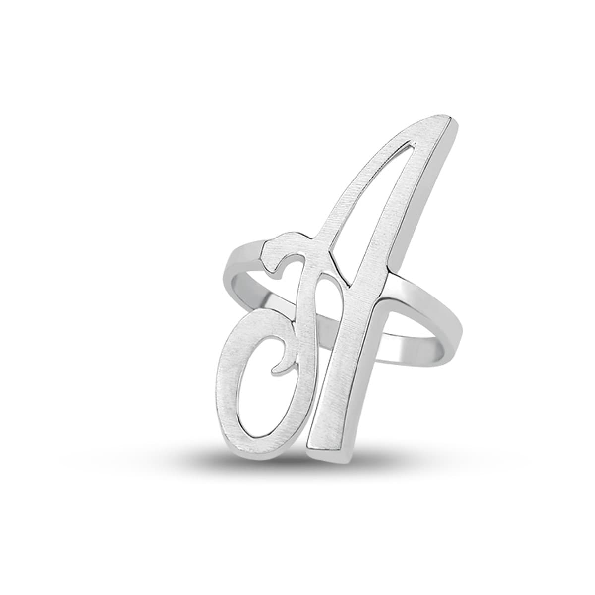 Initial Letter Monogram Pendants — White Gold