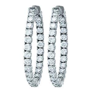 CZ Inside-Outside Vault Lock Hoops — White Gold
