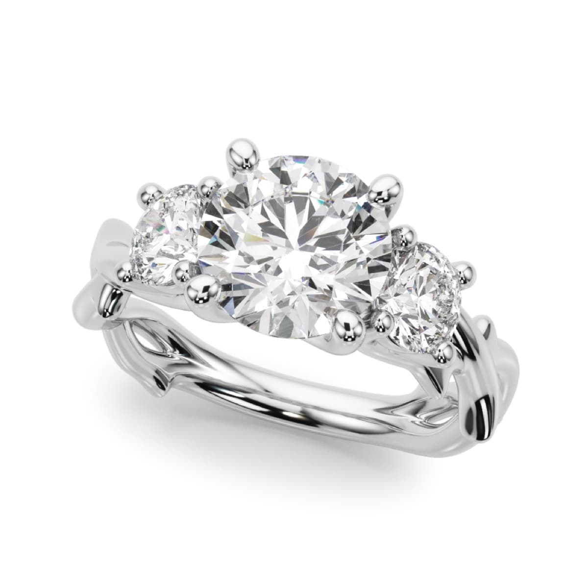 3 Stone Ring With Twisted Shank — style 51366-E-1