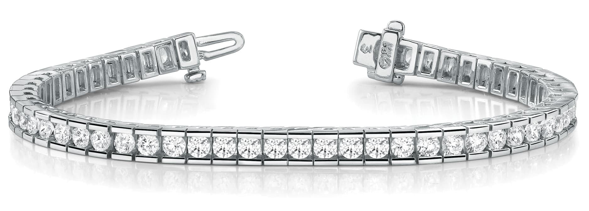 CHANNEL TENNIS BRACELET — 16 ctw (4.9 mm) — White Gold