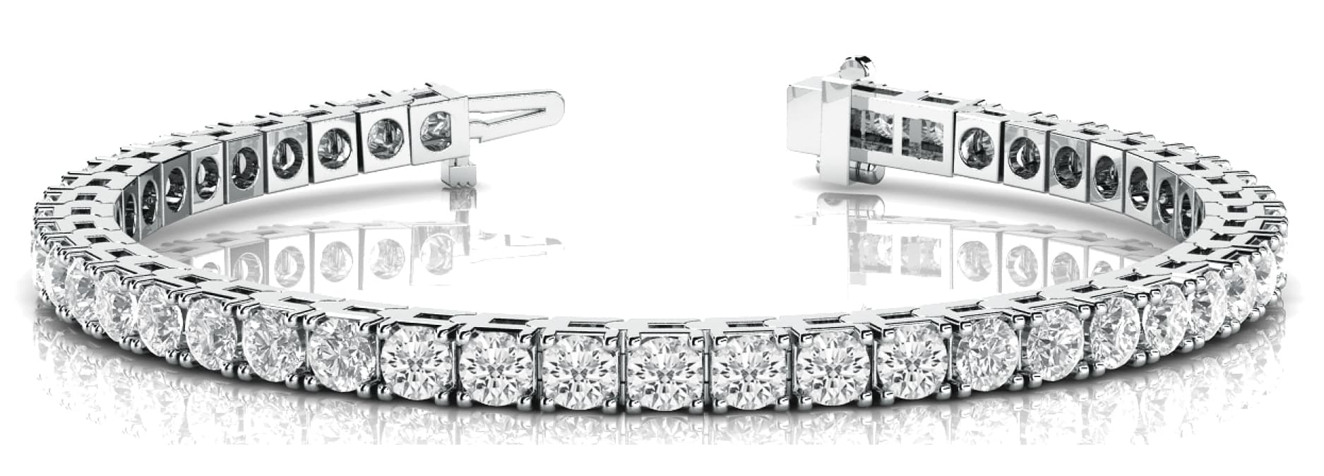 4-Prong Tennis Bracelet — 3 ctw (2.5 mm) — White Gold