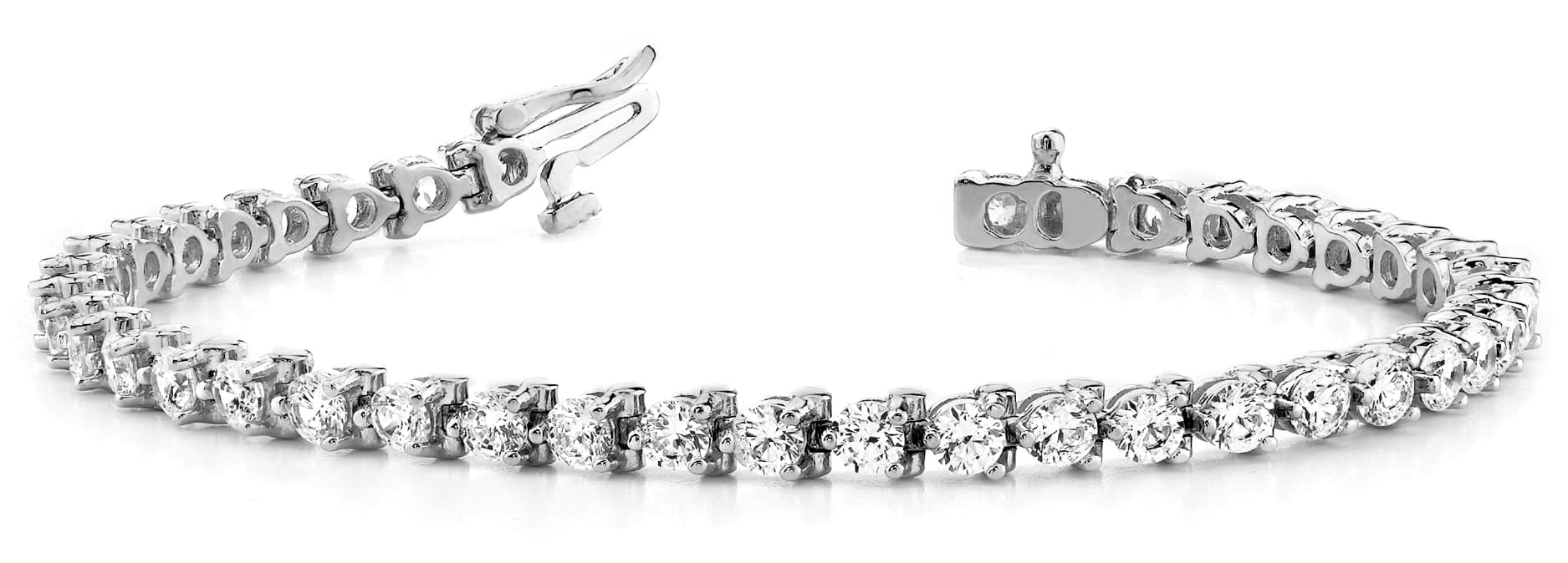 Prong Set Tennis Bracelet — 4 ctw (3.0 mm) — White Gold