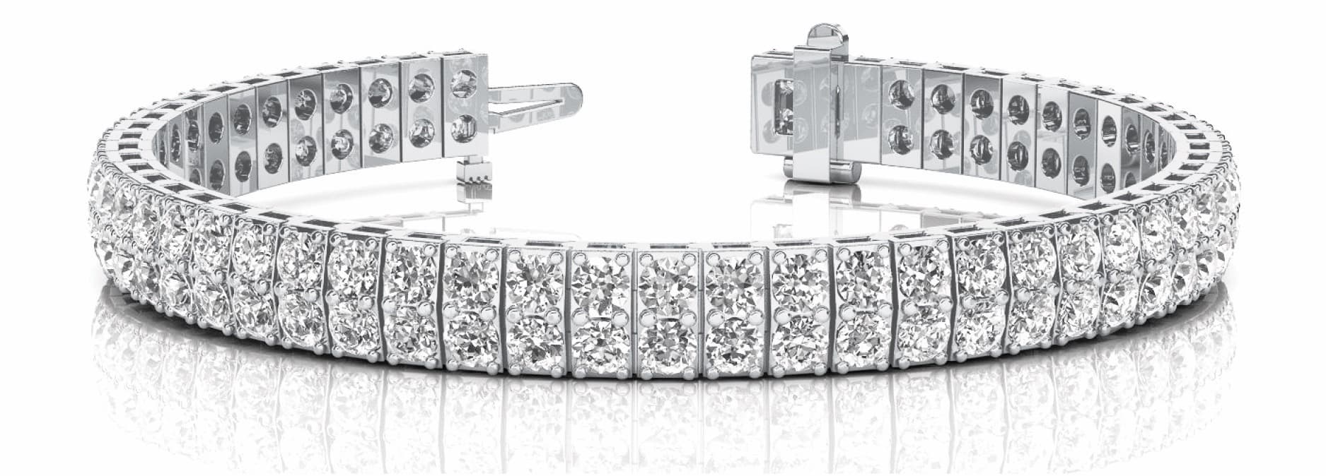 2-Stone Vertical Bar Link Bracelet — 4 CT — White Gold
