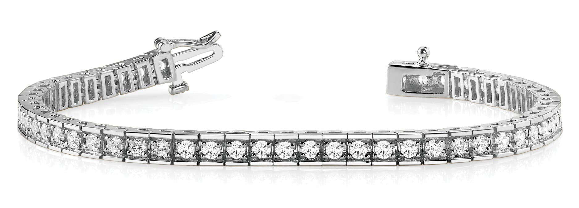 PR/CHANNEL IN LINE BRACELET — 3 ctw (2.5 mm) — White Gold