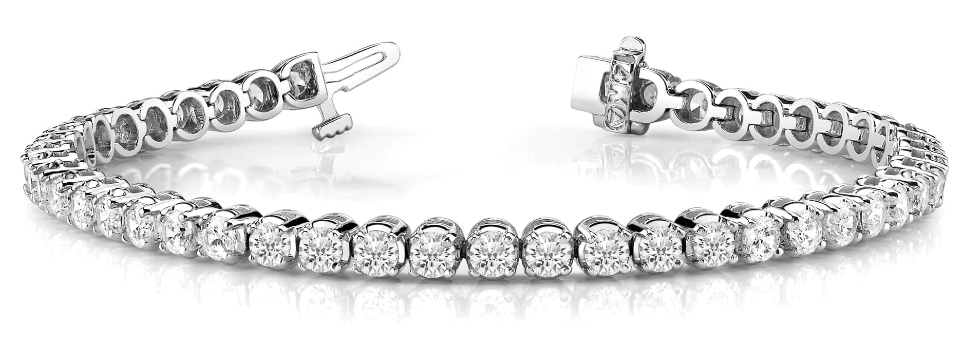 4 Prong Bezel Bracelets — 2 ctw (2.1 mm) — White Gold