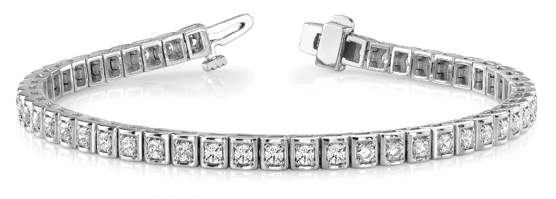 SQ LINK FOR RD STONE TENNIS BRACLE — 2 ctw (2.2 mm) — White Gold