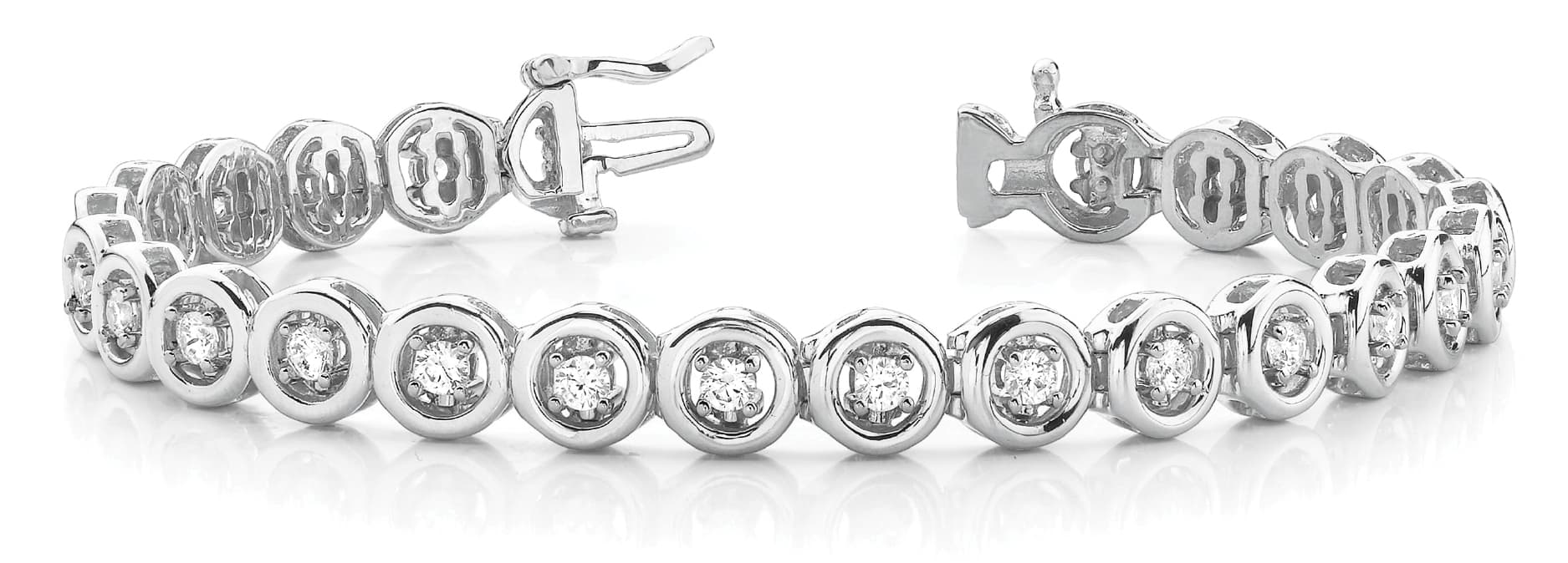 ADD A STONE ROUND LINE BRACELET — .50 ctw (2.9 mm) — White Gold