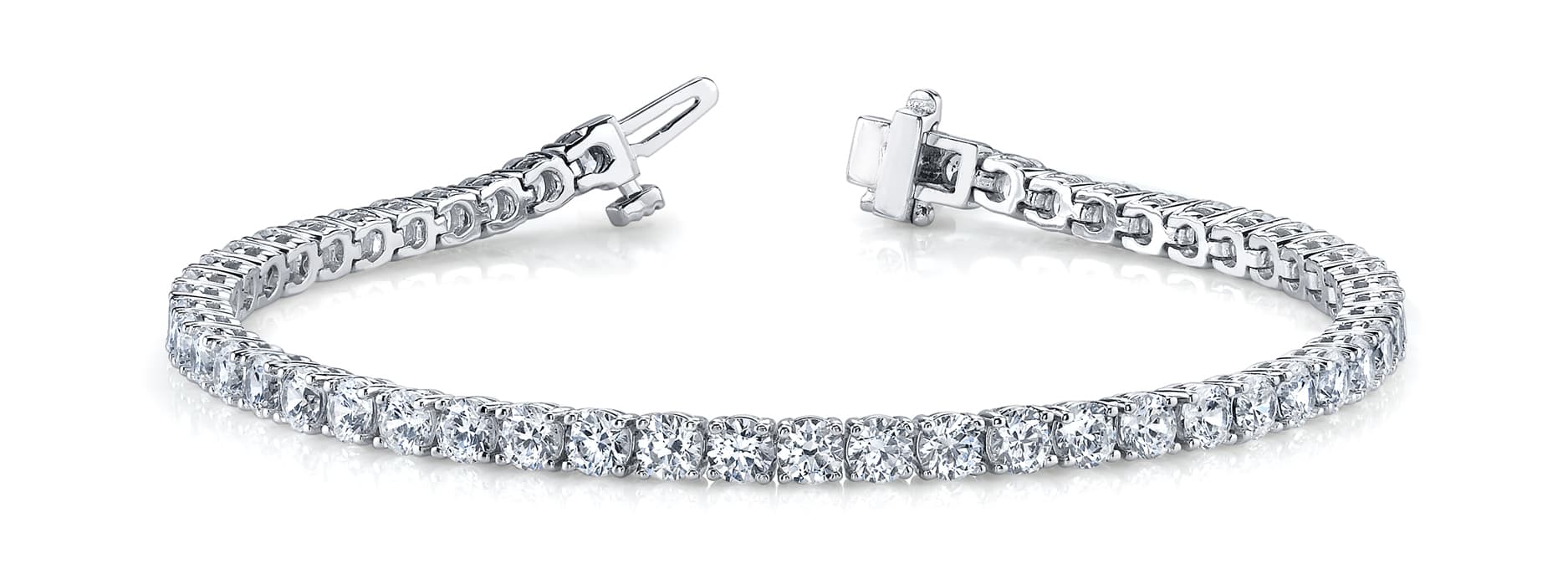 Classic Round Diamond Tennis Bracelet — 9 ctw — White Gold