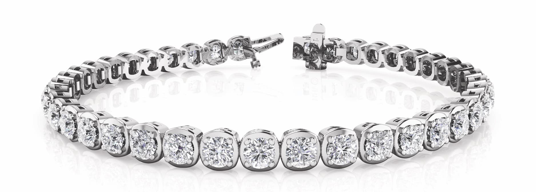 Prong Set Tennis Bracelets — 2 CT — White Gold