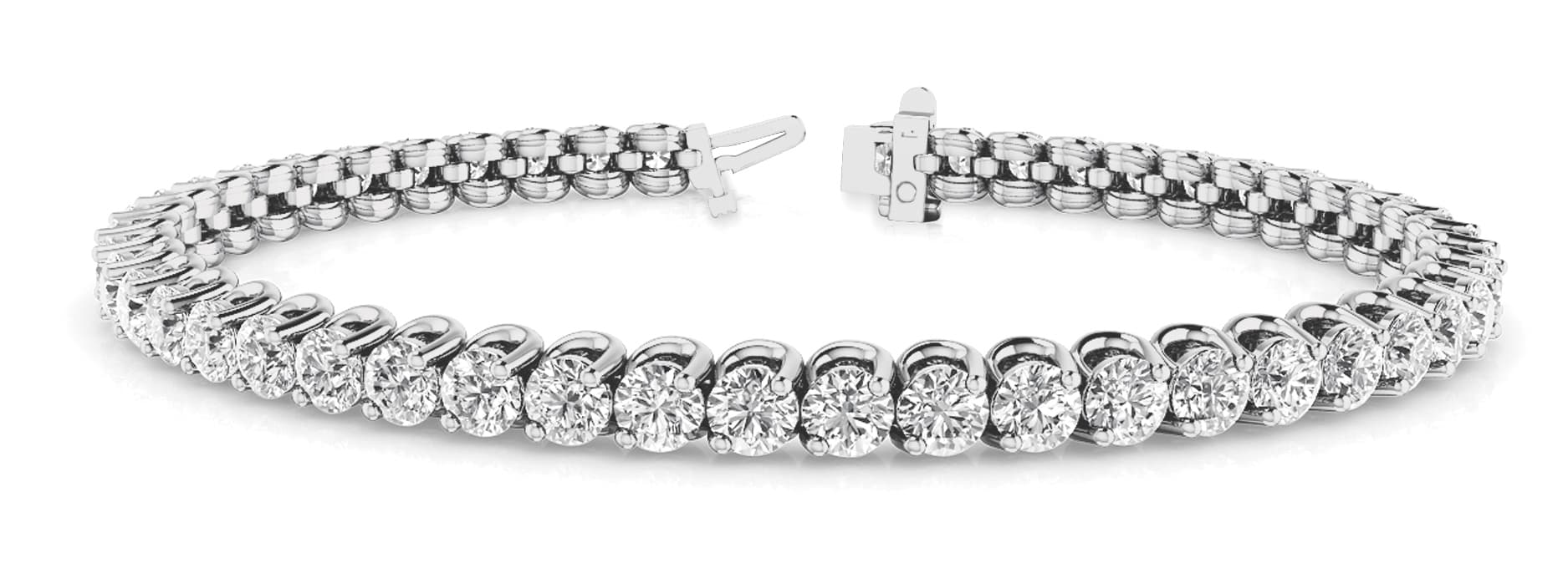 2 PRONG INLINE WIRE TENNIS BRACELE — 2 CT