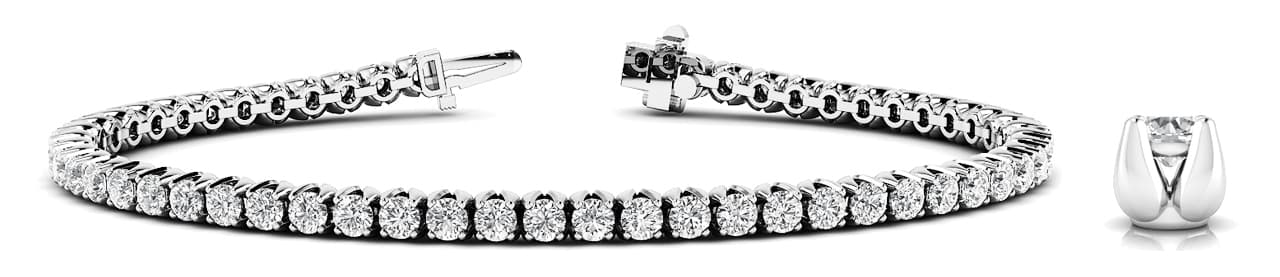 Prong Set Inline Bracelets — 2.25 CT — White Gold