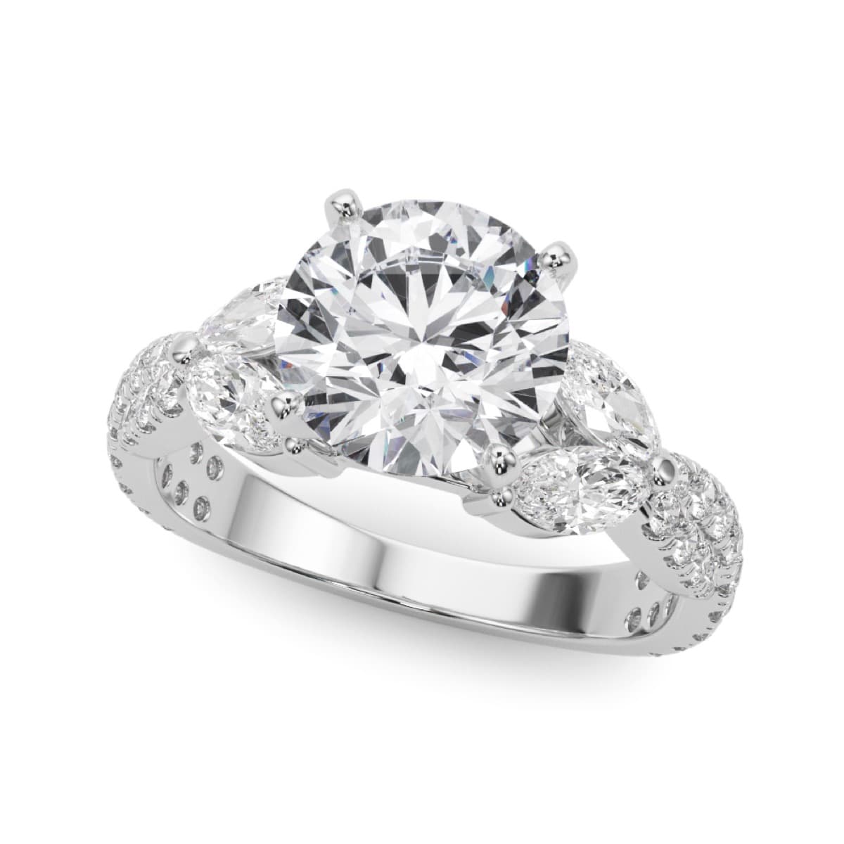 Mq &Amp; Rd Twisted Engagement Ring — style 85376