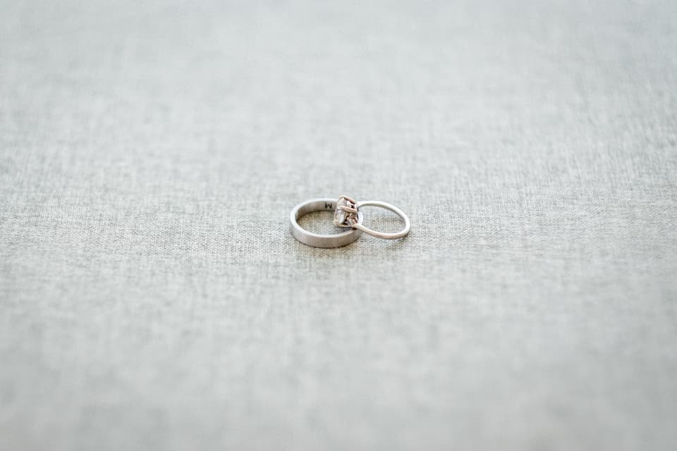 A pair of rings on linen