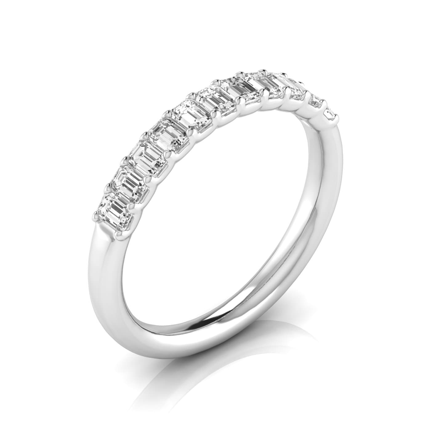 1/2 Spread Emerald Diamond Wedding Band — View 1