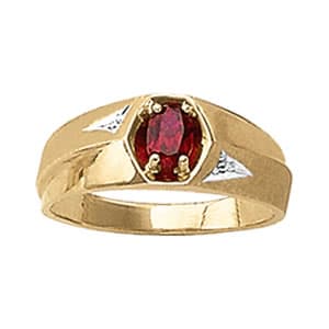 Men's Oval Gemstone Ring — View 1