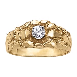 Men's Solitaire Ring — White Gold