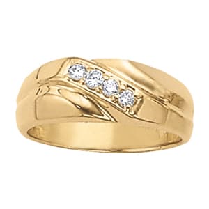Gents Ring Channel Bands — White Gold